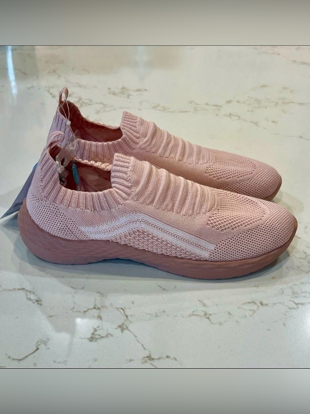 New Girls Pink Taylen Knit Slip-On Sneakers